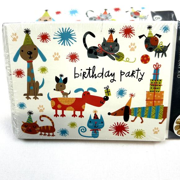5 packs of 8 Birthday Invitations Party dogs cats NWT MSRP $3.25 each - Picture 3 of 5